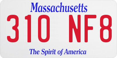 MA license plate 310NF8