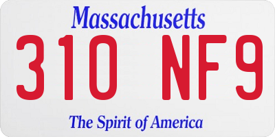 MA license plate 310NF9