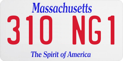 MA license plate 310NG1