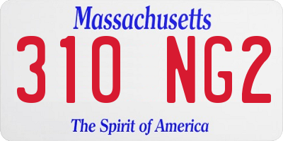 MA license plate 310NG2