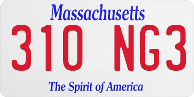 MA license plate 310NG3