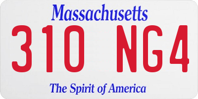MA license plate 310NG4
