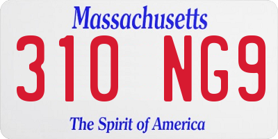MA license plate 310NG9