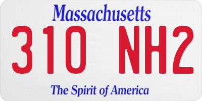 MA license plate 310NH2