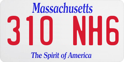 MA license plate 310NH6