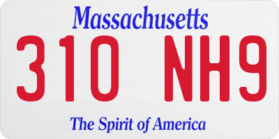 MA license plate 310NH9
