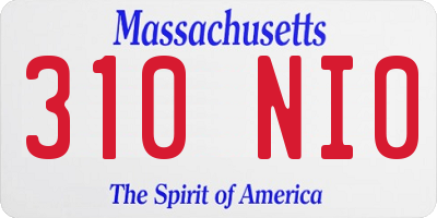 MA license plate 310NI0
