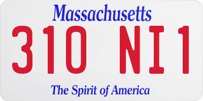 MA license plate 310NI1