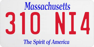 MA license plate 310NI4