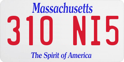 MA license plate 310NI5