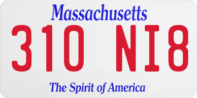 MA license plate 310NI8