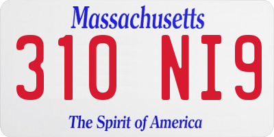 MA license plate 310NI9