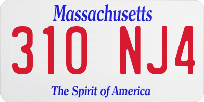 MA license plate 310NJ4