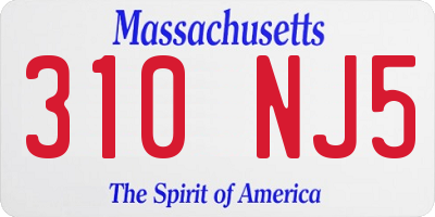 MA license plate 310NJ5