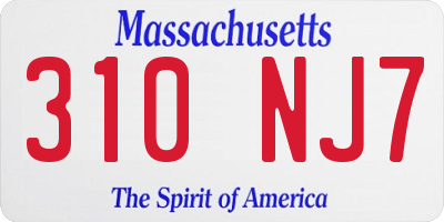 MA license plate 310NJ7