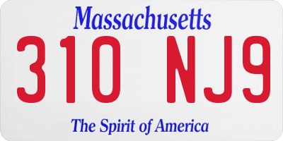 MA license plate 310NJ9