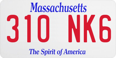 MA license plate 310NK6
