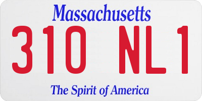 MA license plate 310NL1