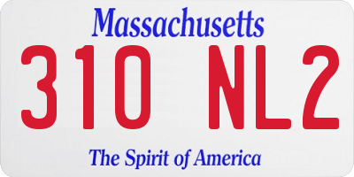 MA license plate 310NL2