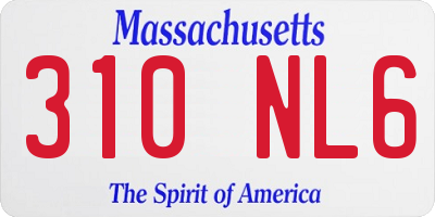 MA license plate 310NL6