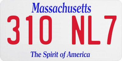 MA license plate 310NL7