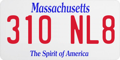 MA license plate 310NL8