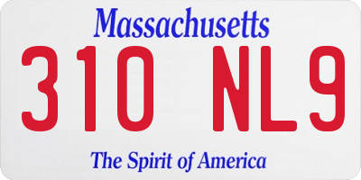 MA license plate 310NL9