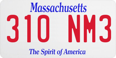 MA license plate 310NM3