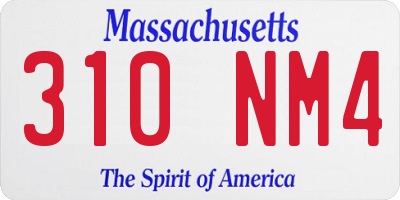 MA license plate 310NM4