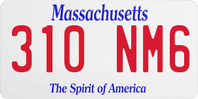 MA license plate 310NM6