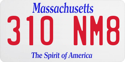 MA license plate 310NM8
