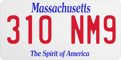 MA license plate 310NM9