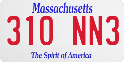 MA license plate 310NN3