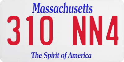 MA license plate 310NN4