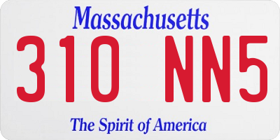 MA license plate 310NN5