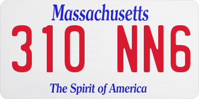 MA license plate 310NN6