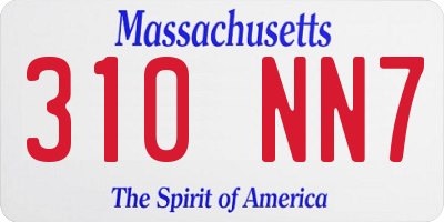 MA license plate 310NN7