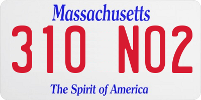 MA license plate 310NO2