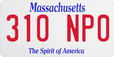 MA license plate 310NP0