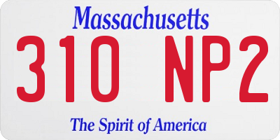 MA license plate 310NP2