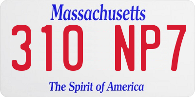 MA license plate 310NP7