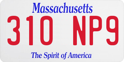 MA license plate 310NP9
