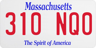 MA license plate 310NQ0