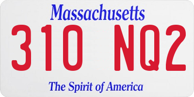 MA license plate 310NQ2