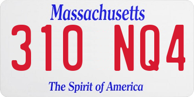 MA license plate 310NQ4