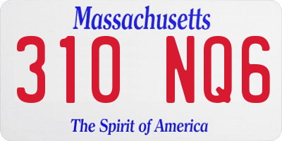 MA license plate 310NQ6