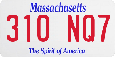 MA license plate 310NQ7