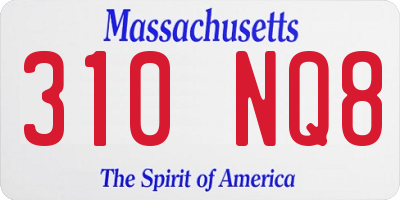 MA license plate 310NQ8