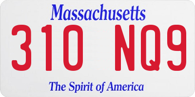 MA license plate 310NQ9