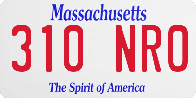 MA license plate 310NR0